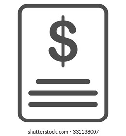 Invoice Budget vector icon. Style is flat gray symbol, rounded angles, white background.