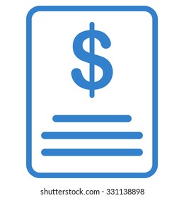 Invoice Budget vector icon. Style is flat cobalt symbol, rounded angles, white background.