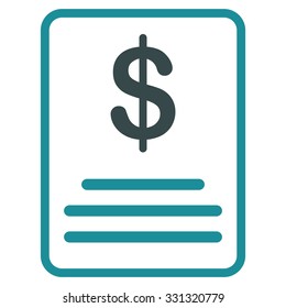 Invoice Budget vector icon. Style is flat bicolor soft blue symbol, rounded angles, white background.