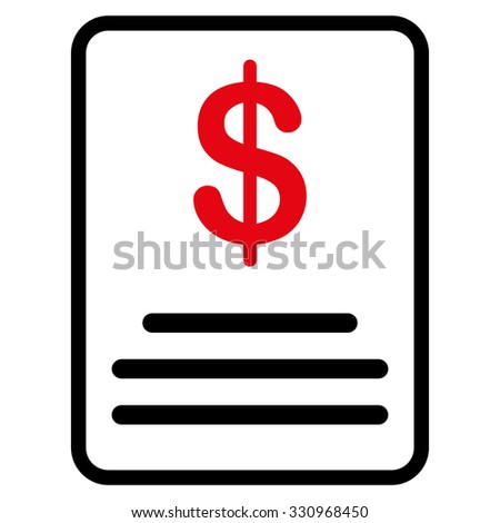 Invoice Budget vector icon. Style is flat symbol, rounded angles, white background.