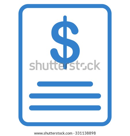 Invoice Budget vector icon. Style is flat cobalt symbol, rounded angles, white background.