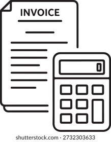 Invoice calculation isolated on white background, illustration