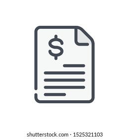 Invoice color line icon. Payment and tax bill vector outline colorful sign.