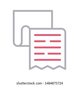 invoice colour line vector icon