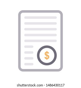 invoice colour line vector icon