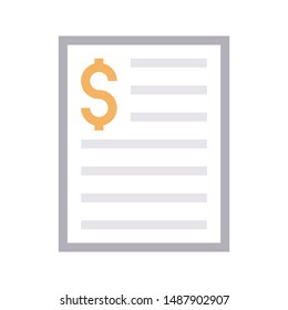 invoice colour line vector icon