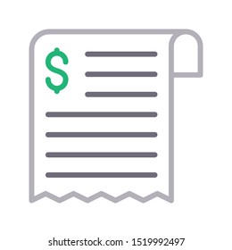 invoice colour line vector icon