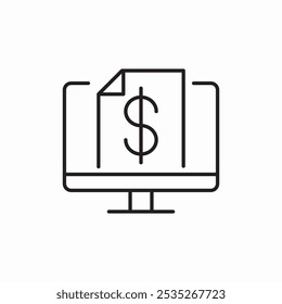 ícone do computador da fatura assinar vetor