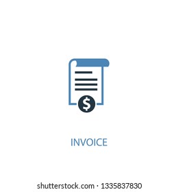 Invoice concept 2 colored icon. Simple blue element illustration. Invoice concept symbol design. Can be used for web and mobile UI/UX