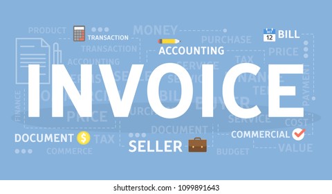 Invoice concept illustration. Idea of bills and analysis.