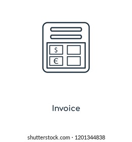 Invoice concept line icon. Linear Invoice concept outline symbol design. This simple element illustration can be used for web and mobile UI/UX.