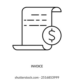 invoice concept line icon. Simple element illustration. invoice outline symbol design.