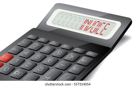 Invoice concept on 3d calculator, vector illustration