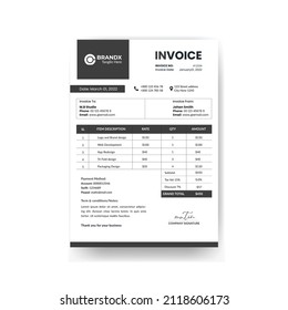Invoice creative modern invoice template design