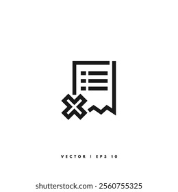 Invoice Decline Icon. Editable Stroke