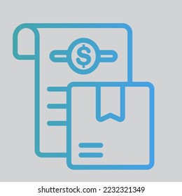 Invoice delivery icon in gradient style about logistics, use for website mobile app presentation