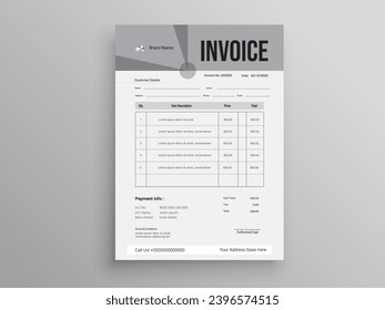 Invoice Design. Business invoice form template. Invoicing quotes, money bills or pricelist and payment agreement design templates. Tax form, 
bill graphic or payment receipt.