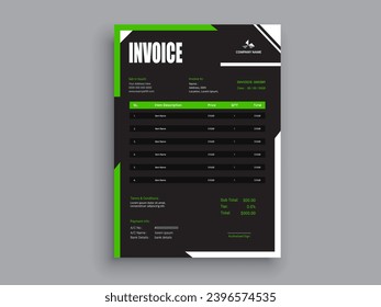 Invoice Design. Business invoice form template. Invoicing quotes, money bills or pricelist and payment agreement design templates. Tax form, 
bill graphic or payment receipt.