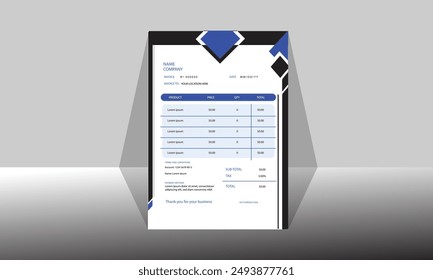 Invoice design and customer finance invoices,