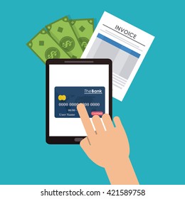 Invoice design. Money icon. Colorful illustration, vector