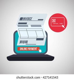 Invoice design. Online payment. Isolated illustration