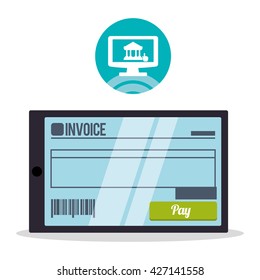 Invoice design. Online payment. Isolated illustration