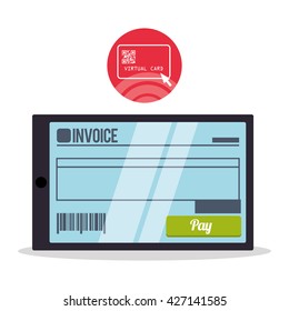 Invoice design. Online payment. Isolated illustration