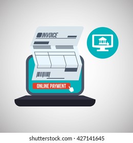 Invoice design. Online payment. Isolated illustration