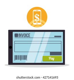 Invoice design. Online payment. Isolated illustration