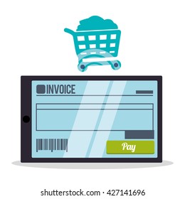 Invoice design. Online payment. Isolated illustration