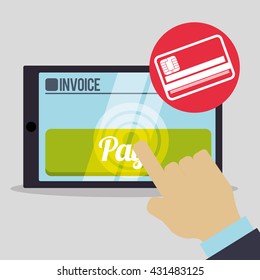 Invoice design. Online payment. Isolated illustration , vector