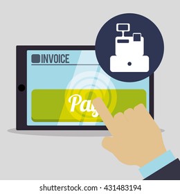 Invoice design. Online payment. Isolated illustration , vector