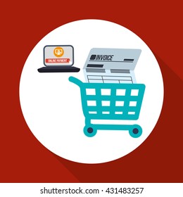 Invoice design. Online payment. Isolated illustration , vector
