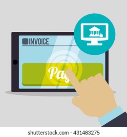 Invoice design. Online payment. Isolated illustration , vector