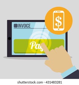 Invoice design. Online payment. Isolated illustration , vector