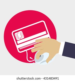 Invoice design. Online payment. Isolated illustration , vector