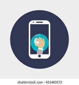 Invoice design. Online payment. Isolated illustration , vector