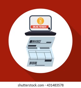 Invoice design. Online payment. Isolated illustration , vector