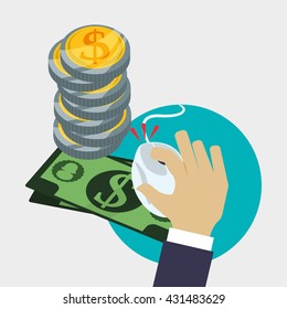 Invoice design. Online payment. Isolated illustration , vector