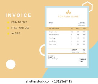 Invoice design, Premium Invoice vector design
