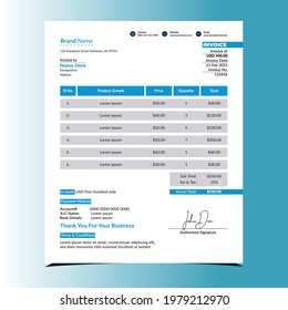 Invoice Design Template with Creative Designs