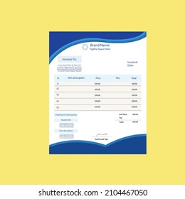 invoice design template in illustration 