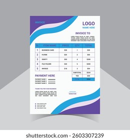Invoice design template Minimal Corporate and Business