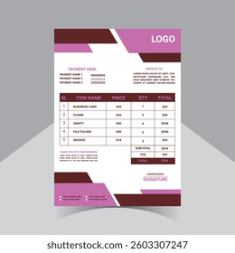 Invoice design template Minimal Corporate and Business