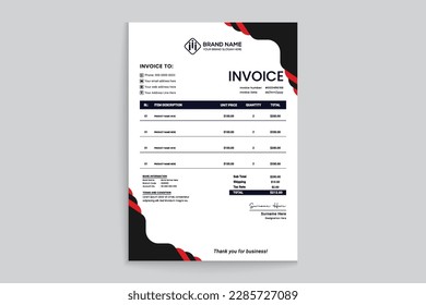 invoice design template mockup design