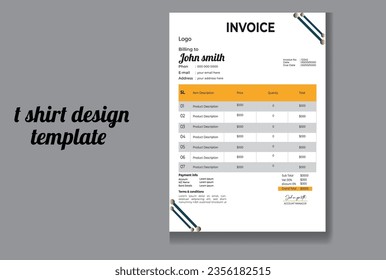 invoice design template ready print