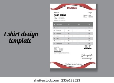 impresión de plantilla de diseño de factura preparada