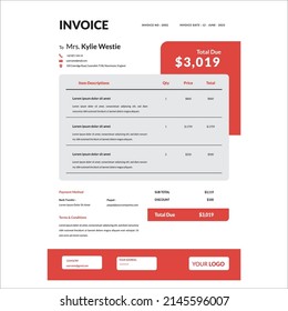 Invoice Design Template Social Media