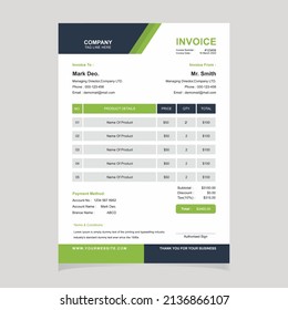Invoice design template.Business invoice vector formate