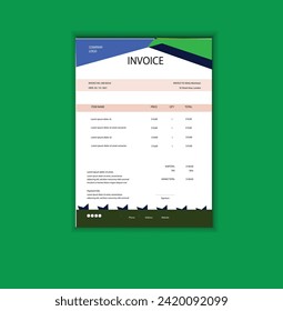 Invoice design with vector art